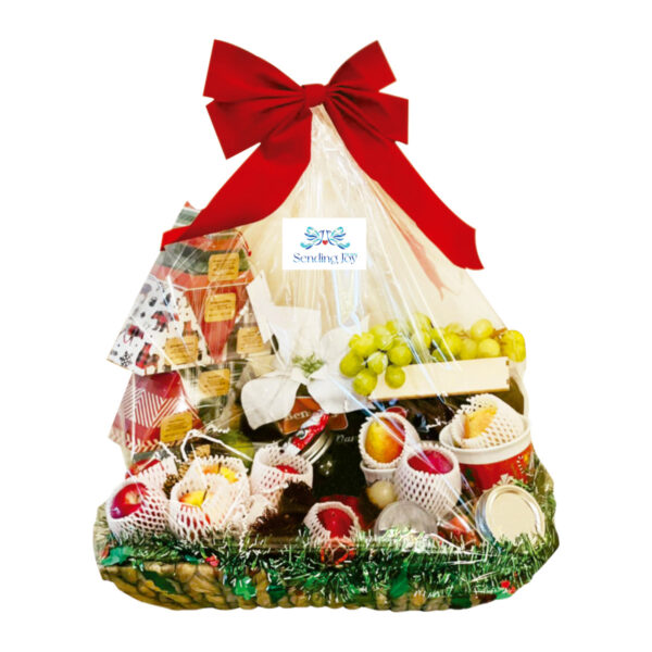 Sending Joy To You Happy Holidays Fresh Fruit Snack Assortment and Gift Basket